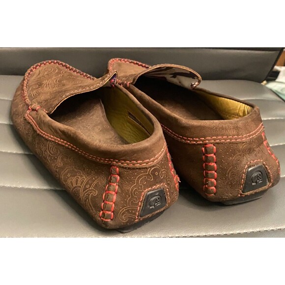 ROBERT GRAHAM Verrazano Sz 9 Brown SUEDE Paisley Driving Shoes Loafers Moccasins - Picture 2 of 8